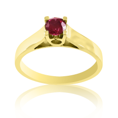 Золотое классическое кольцо с рубином 0.5 ct «Соблазн»
